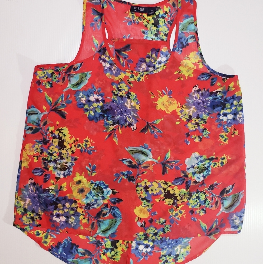 Womens Flowy Floral Tank Top